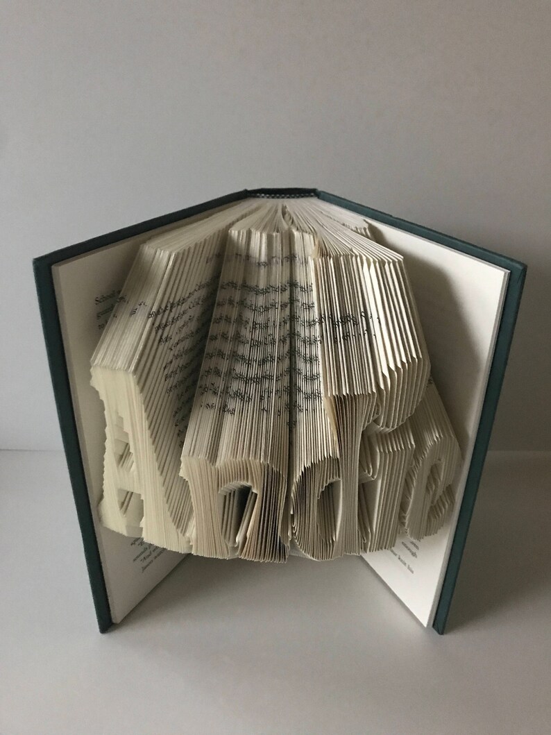 Book folding name Book sculpture Name sculpture Folded Book Etsy