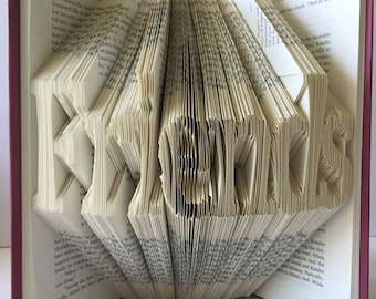 Friends Sculpture, Gift for Friends, Unique Book Art, Friends Gift, for Book Lover, Birthday Gift, BFF Present, Party Decoration, Origami