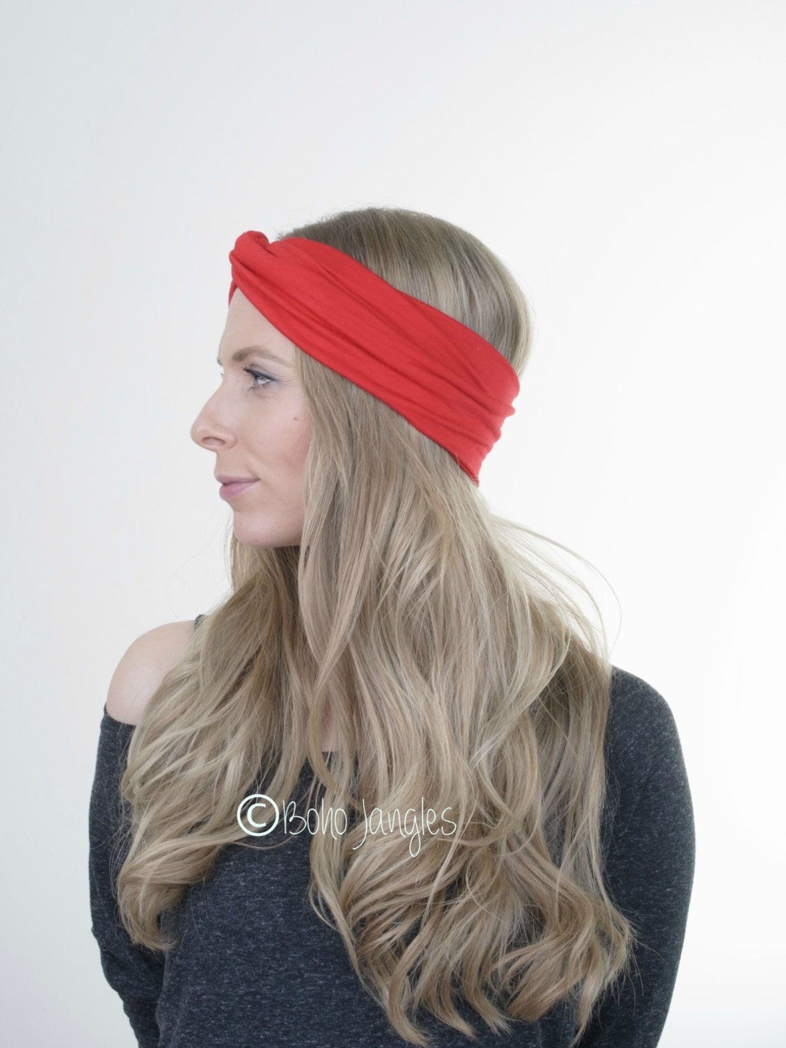 Red Headband Womens Headband Twist Hairbands Stretchy Etsy UK