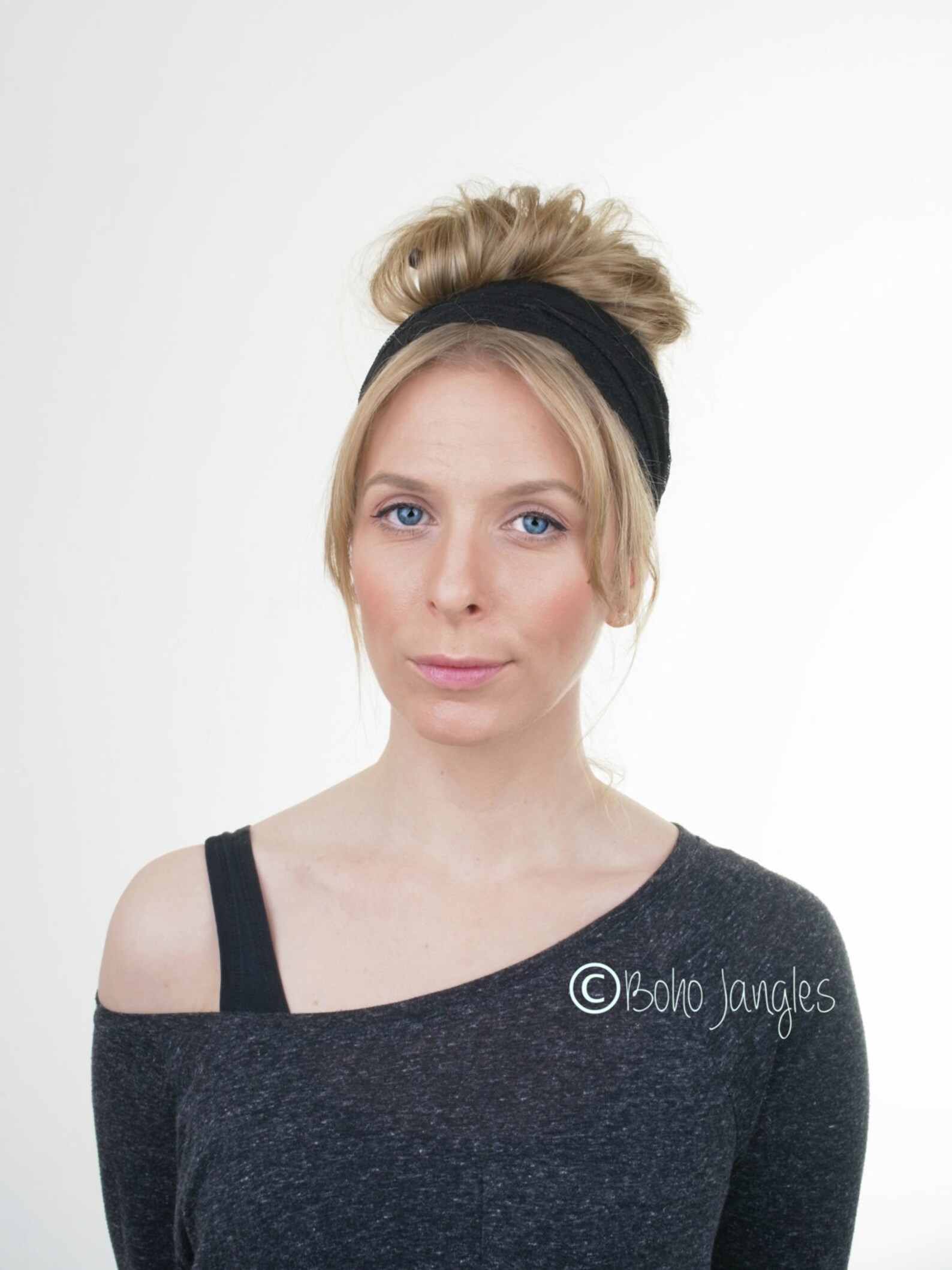 Black Lace Headband Wide Lace Headband Stretchy Hairband Etsy UK
