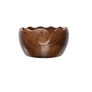 Handcrafted Solid Wood Yarn Bowls, 7 in x 3.5 in, From India Sheesham, Maple, Combination image 9