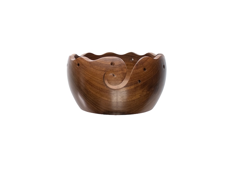 Handcrafted Solid Wood Yarn Bowls, 7 in x 3.5 in, From India Sheesham, Maple, Combination image 9