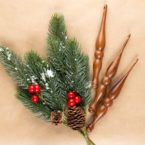 Turned Dark Wood Crochet Hooks, sizes 1m to 10mm image 5