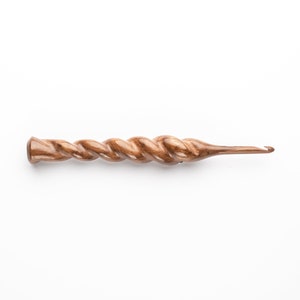 Candy Cane Ergonomic Wood Crochet Hooks, sizes 1mm to 10mm, ethically handcrafted in India