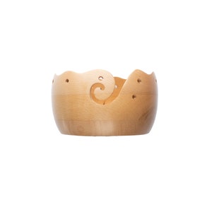 Handcrafted Solid Wood Yarn Bowls, 7 in x 3.5 in, From India Sheesham, Maple, Combination image 7