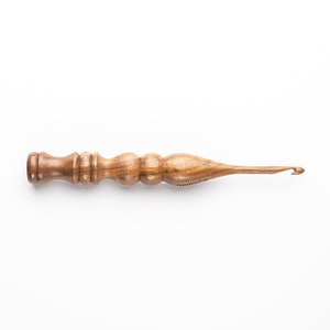 Chess Ergonomic Wood Crochet Hooks, sizes 1m to 10mm, ethically handcrafted in India