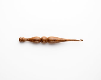 Turned  Dark Wood Crochet Hooks, sizes 1m to 10mm