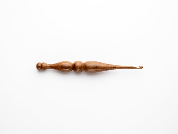 Turned  Dark Wood Crochet Hooks, sizes 1m to 10mm