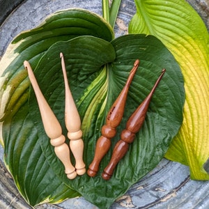 Turned Dark Wood Crochet Hooks, sizes 1m to 10mm image 6