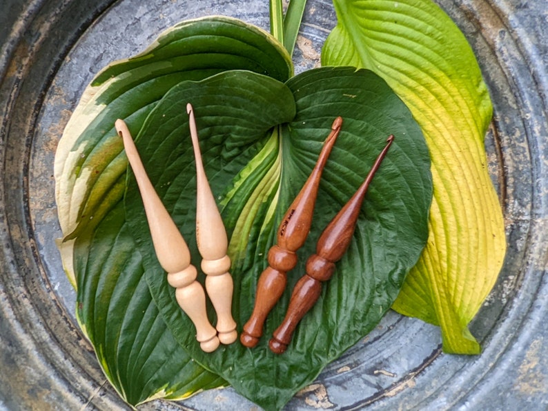 Turned Dark Wood Crochet Hooks, sizes 1m to 10mm image 6