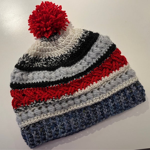 Gehaakte muts (M, 52 cm) // Hat with Red