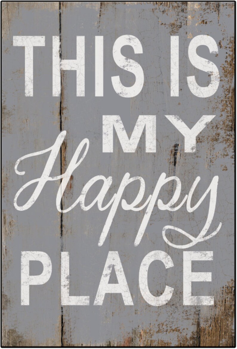 This is My Happy Place Wooden Sign Typography Signs Etsy