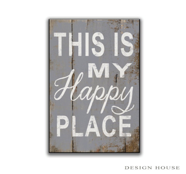 This is My Happy Place Wooden Sign Typography Signs Etsy