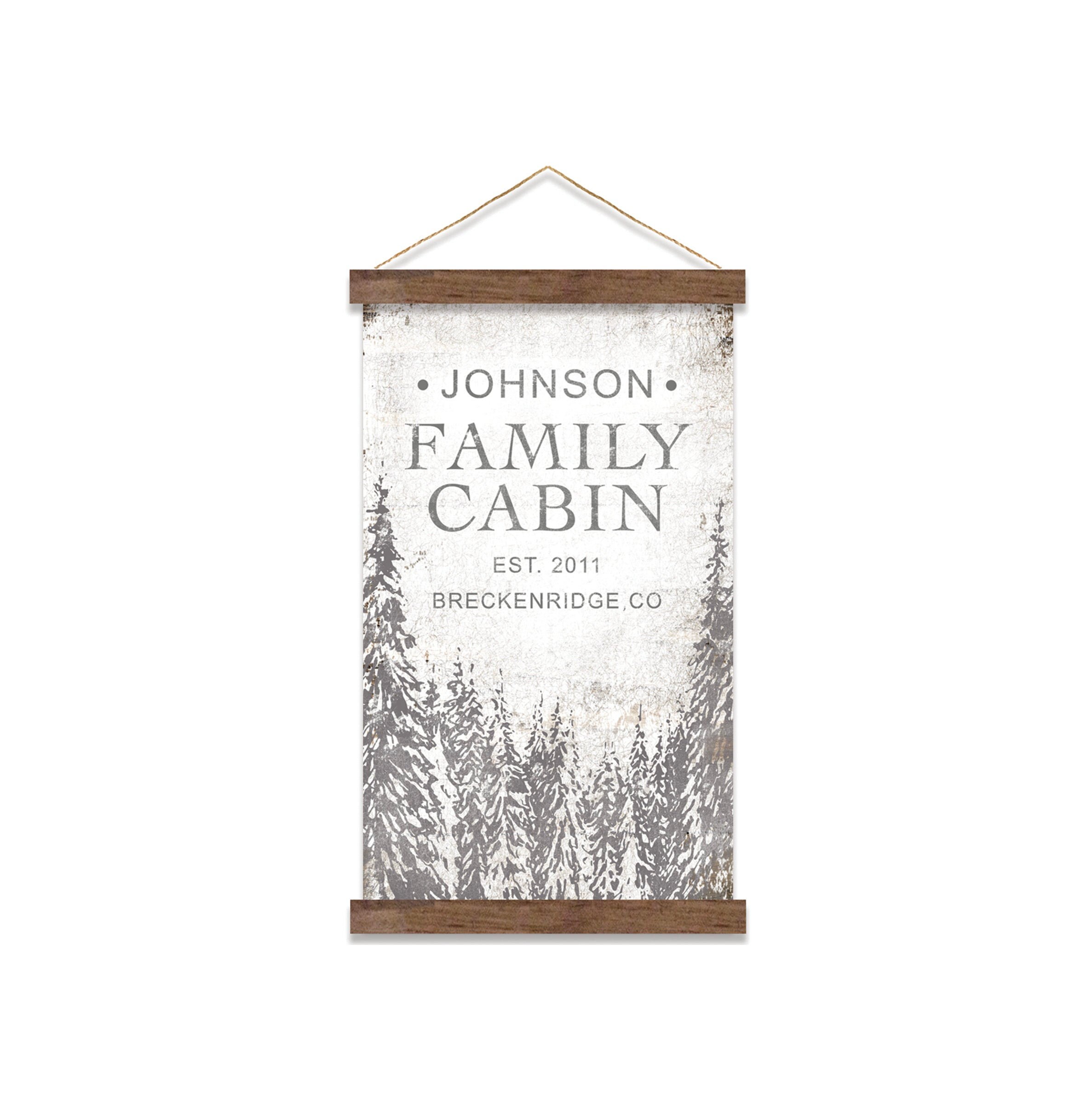 Personalized canvas wall hanging Personalized cabin signs | Etsy