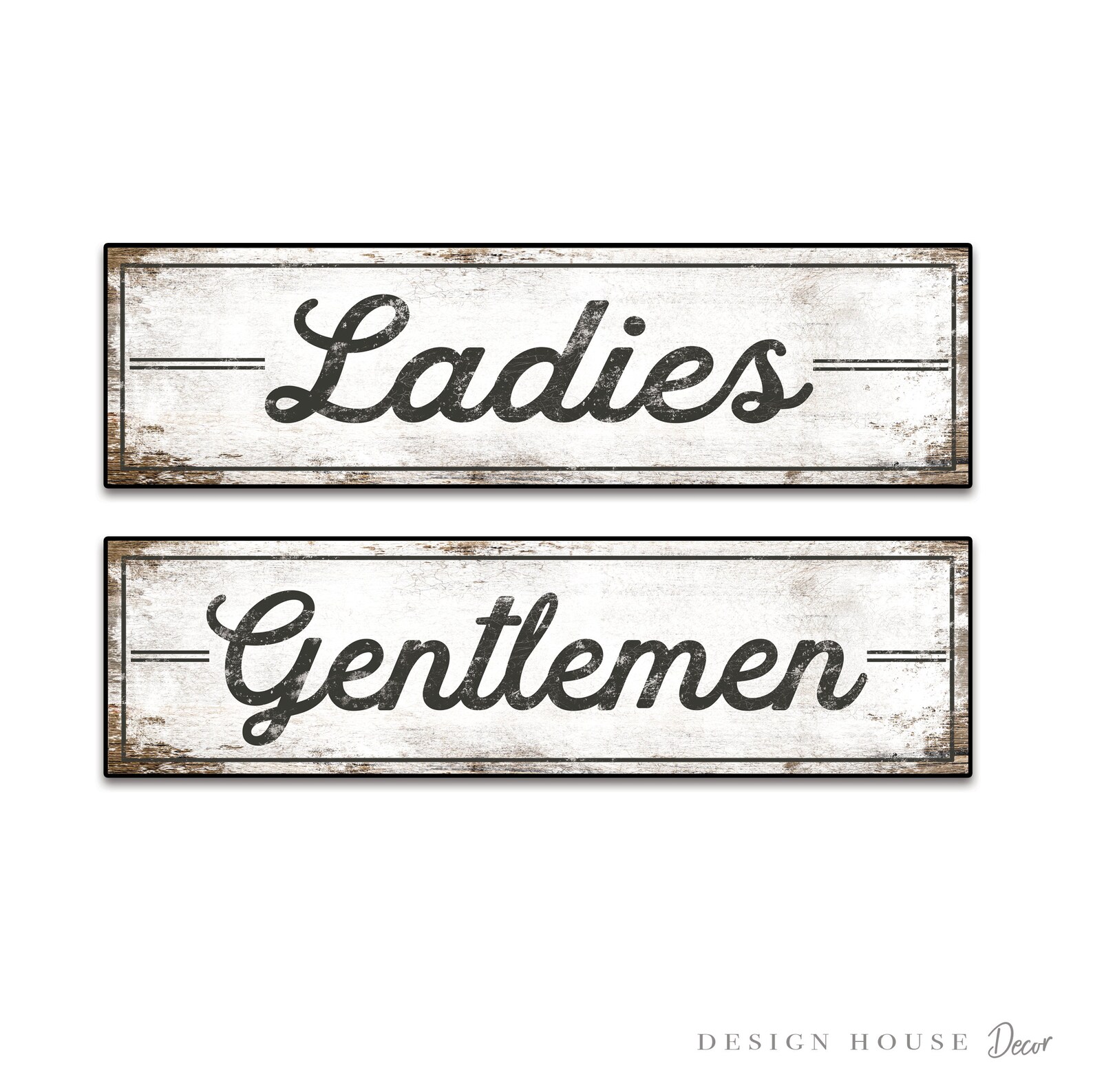 Retro Estilo baño firma damas Caballeros signos artículos de | Etsy