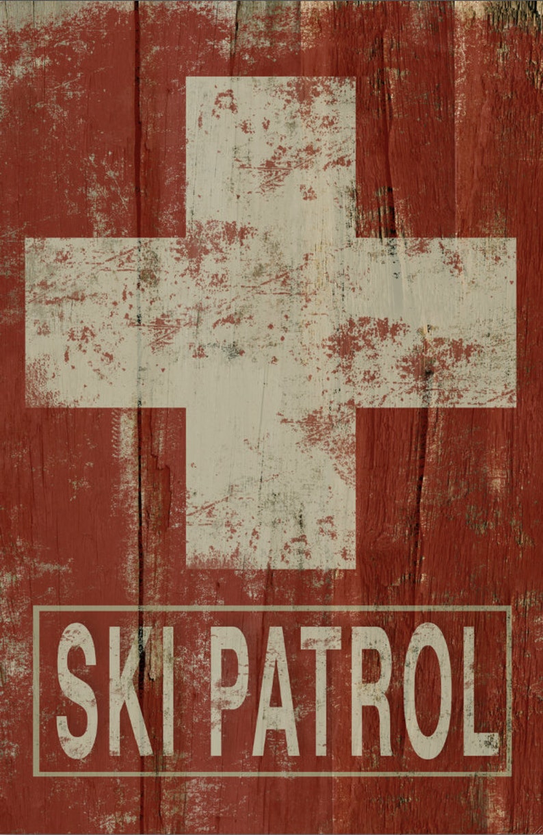 Ski Patrol handmade wooden sign ski art skiing wall art ski Etsy