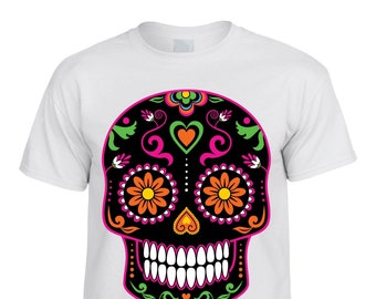 Sugar Skull | Day Of The Dead | Calavera Shirt | Halloween Adult Unisex T-Shirt