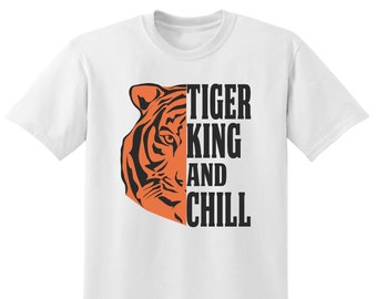 Tiger King and Chill Polyester T-Shirt, Unisex