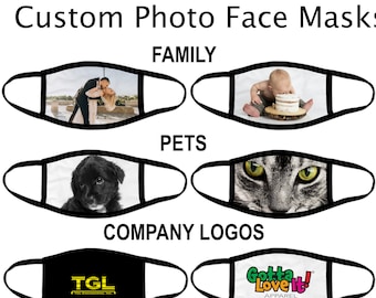 Custom Photo Face Mask: Personalized Logo Mask, Adjustable