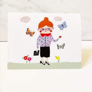 Nature Lady Card | Butterflies Card | Friendship Nature Card