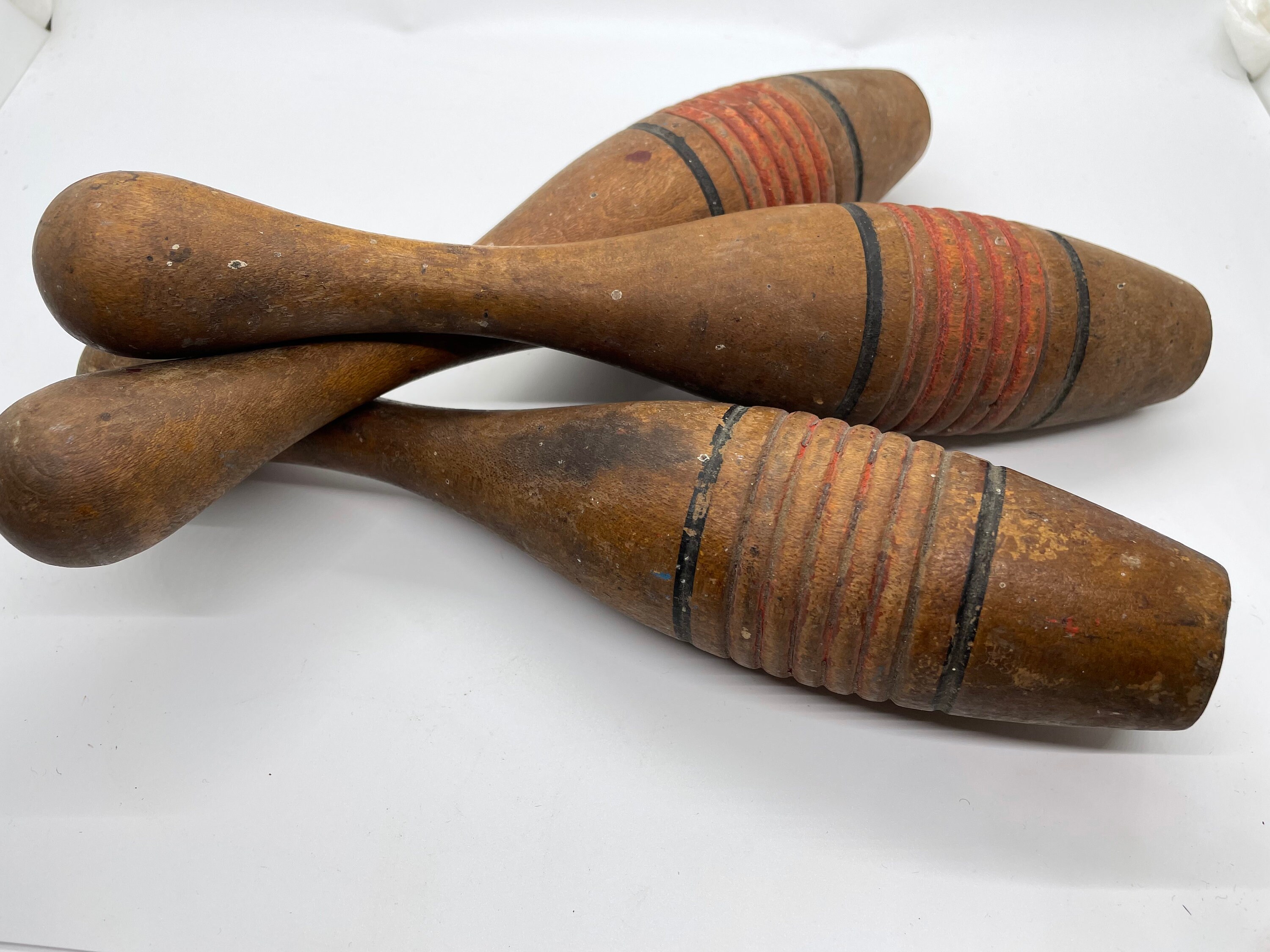 Set of 3 Antique Juggling Pins Etsy