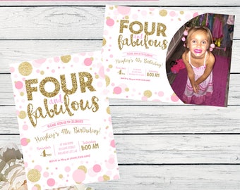 4th birthday invite etsy