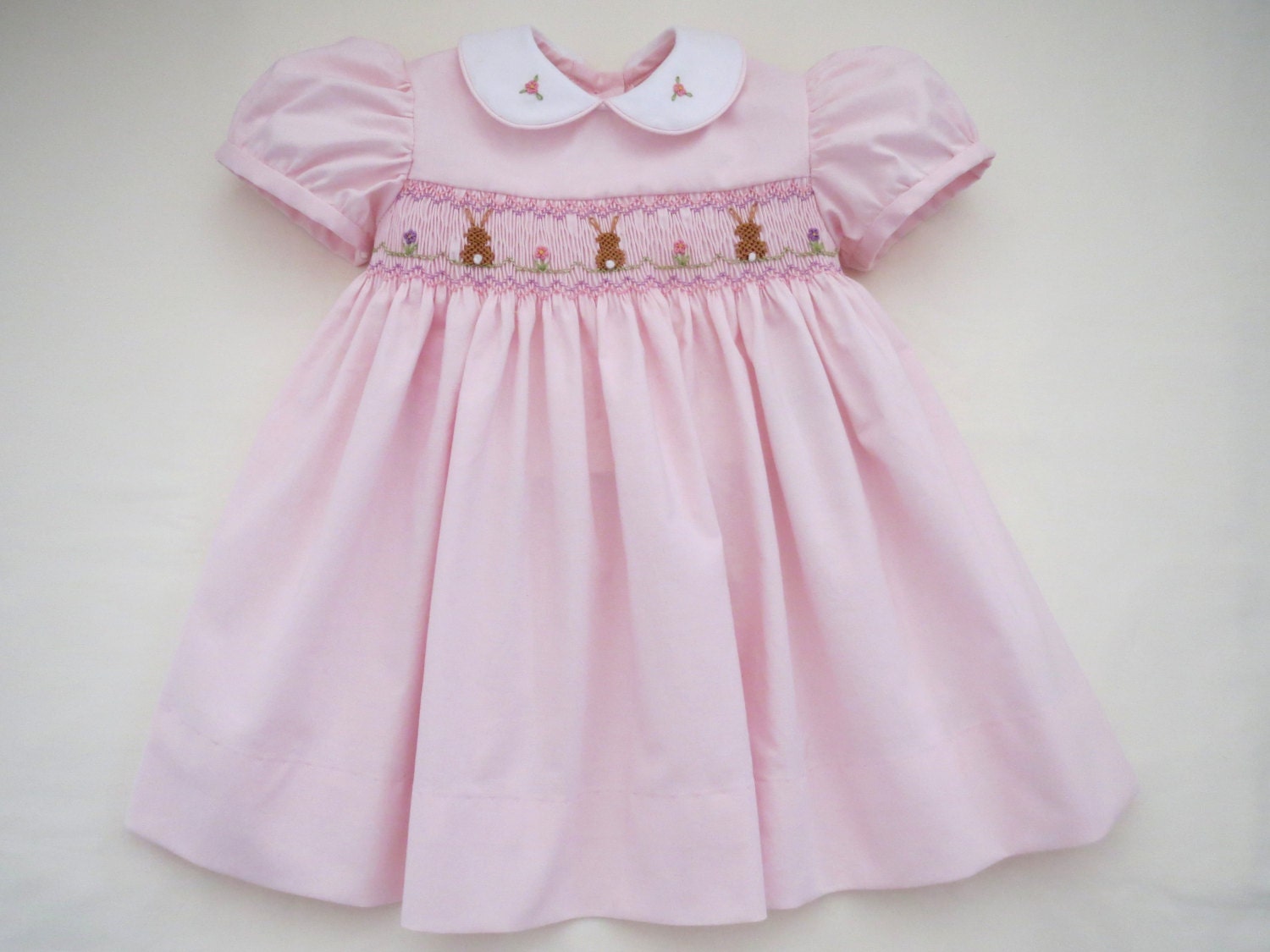 Adorable Hand Smocked Soft Pink Easter Bunny Dress for Baby - Etsy ...
