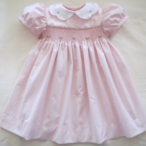 Beautiful Soft Pale Pink and White Classic Hand Smocked and Embroidered ...