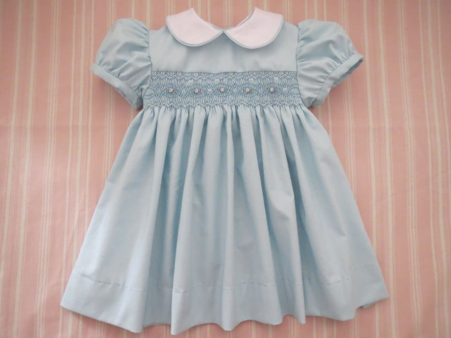 blue smocked easter dress