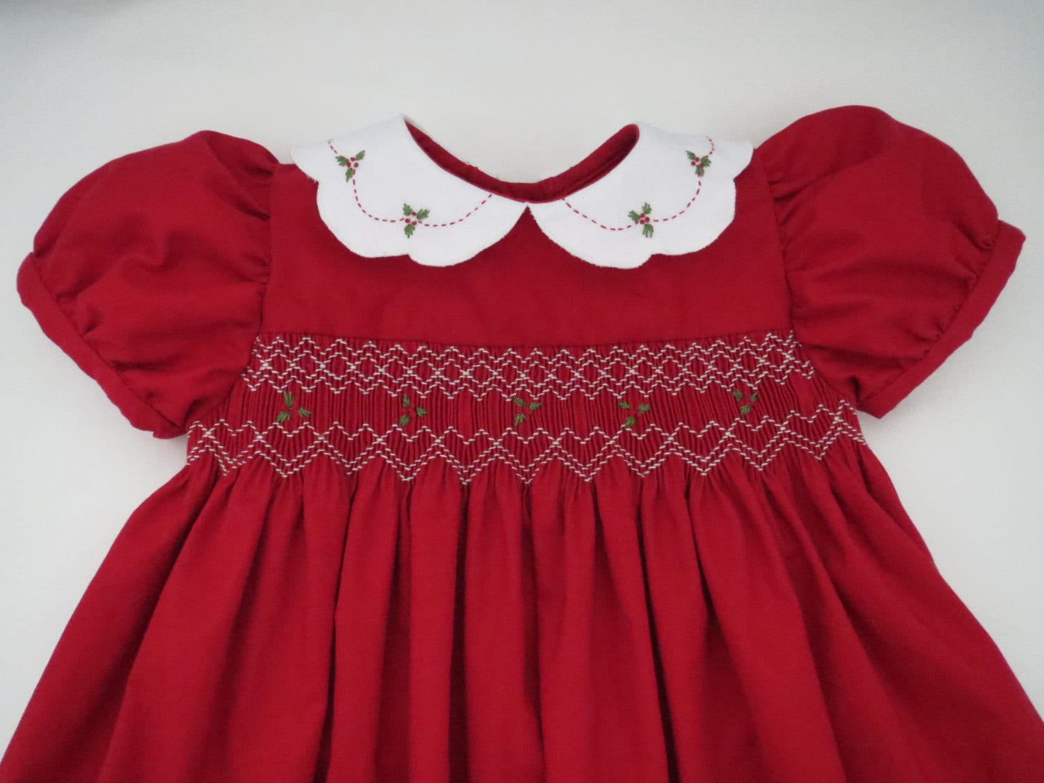 Adorable Red and White Christmas Dress for Baby Girl. Hand - Etsy