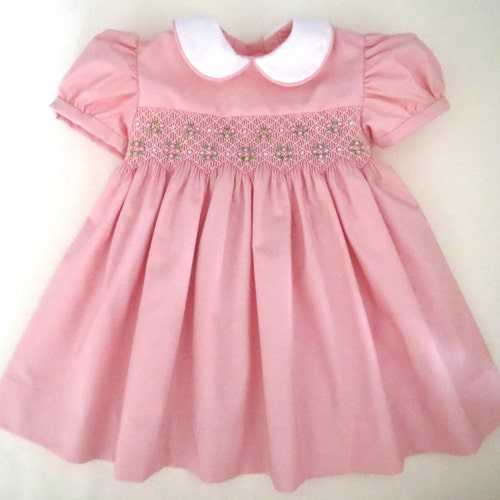 Lovely Light Pink and White Hand Smocked Dress for Baby Girl. - Etsy