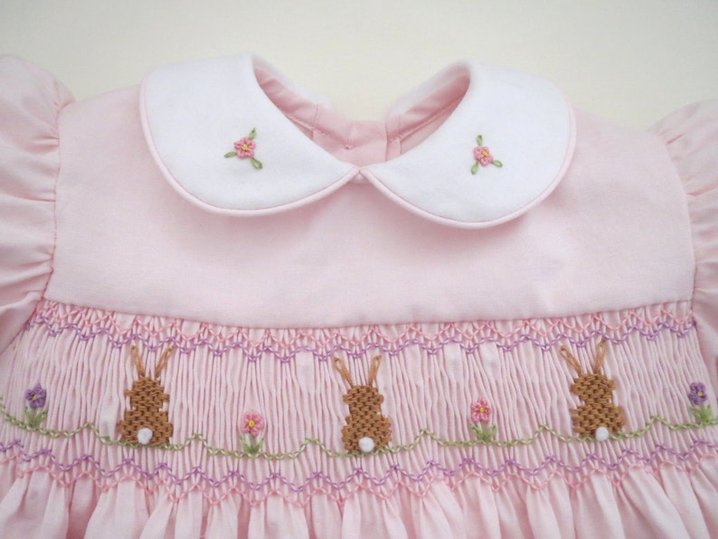 Pink Embroidered Bunny Dress