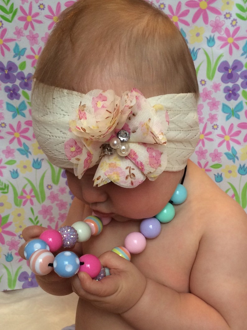 Baby Girl Head Wrap Floral Print Flower Headband for Newborn Etsy