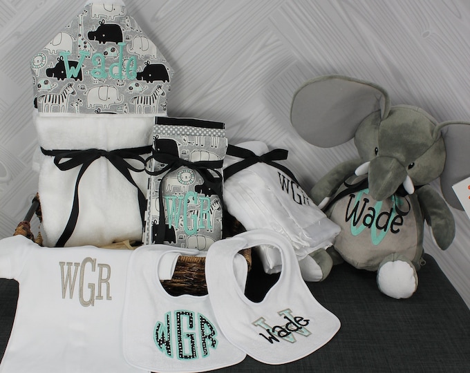 I Want It All Baby Gift Basket, Custom for boy or girl, baby shower gift, new baby present, monogrammed baby gift basket