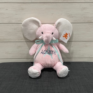 Personalized Elephant Stuffed Animal. Completely Customizable. New Baby Gift. Adoption Gift. Birthday Gift. Keepsake. Baptism Gift.
