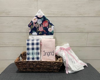 The Blessed Baby Gift Basket, Custom for boy or girl, baby shower gift, new baby present, monogrammed baby gift basket