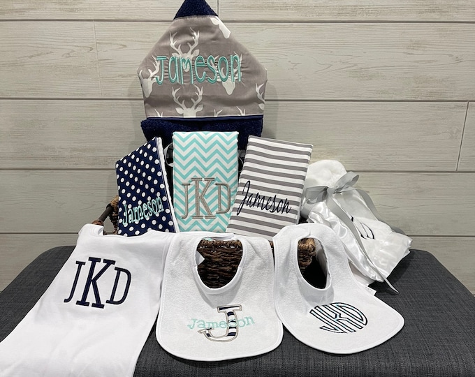 The Fairy Godmother Baby Gift Basket, Custom for boy or girl, baby shower gift, new baby present, monogrammed baby gift basket