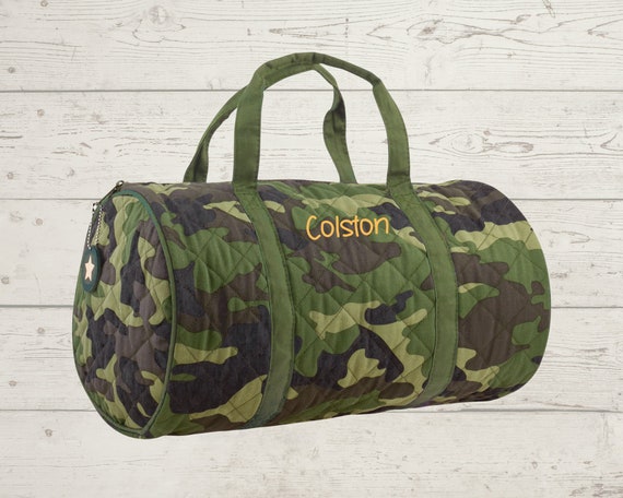 Children's Quilted Duffel Bag with Embroidery Personalization