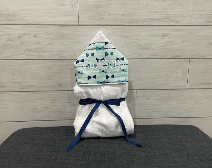 Monogrammed Hooded Baby Towel: Custom Embroidered Kids Bath Towel