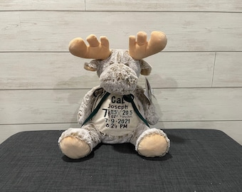 Personalized Embroidered Stuffed Animal: Baby Shower Keepsake