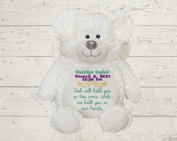 Angel Baby Keepsake, Infant Loss Gift, Sympathy Gift Stuffed Animal Bear with Wings