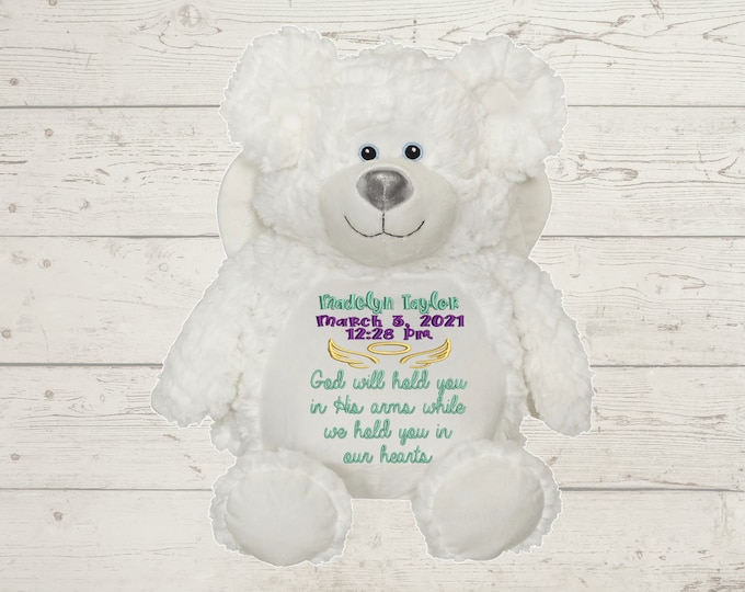 Angel Baby Keepsake, Infant Loss Gift, Sympathy Gift Stuffed Animal Bear with Wings