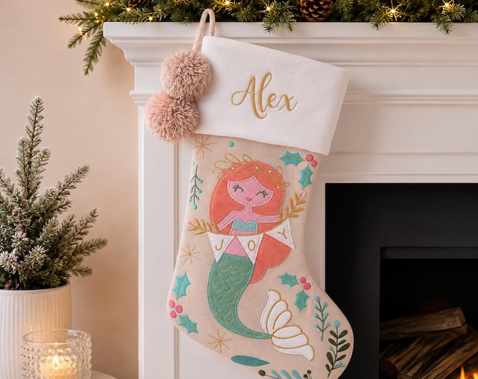 Personalized Christmas Stocking with name embroidered