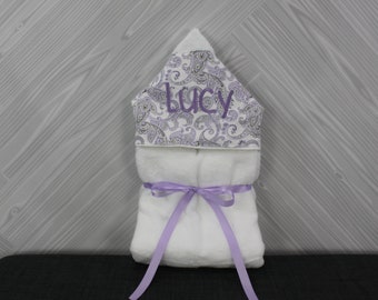 Monogrammed Hooded Baby or Kids Towel. Custom made to order for boy or girl. Perfect baby shower or birthday gift.