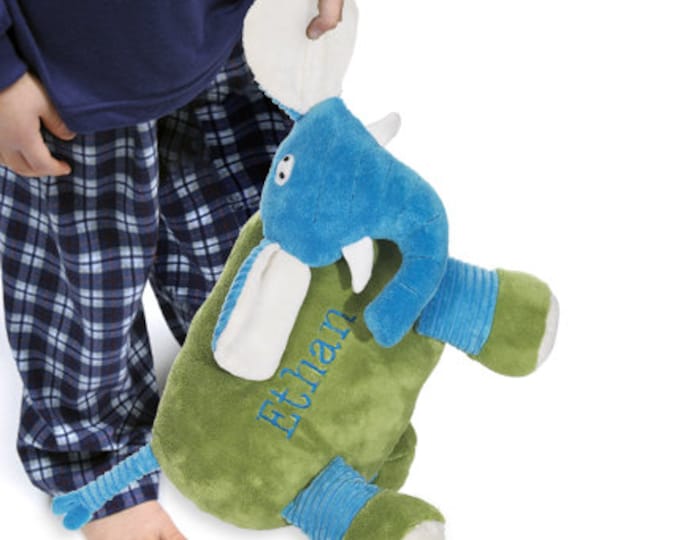 Personalized Embroidered Elephant Stuffed Animal Pillow: Keepsake Gift
