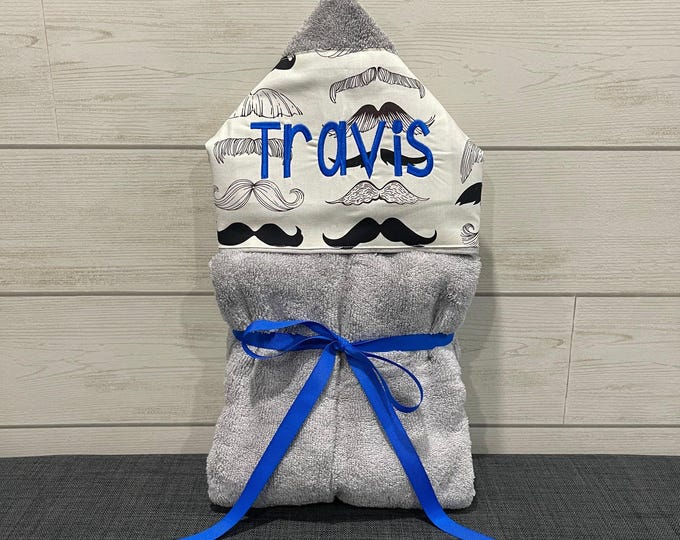 Monogrammed Hooded Baby Towel: Custom Embroidered Kids Bath Towel