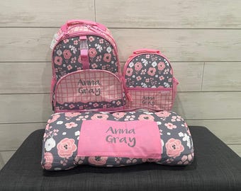 Personalized Back to School Set: Nap Mat, Backpack and Lunchbox