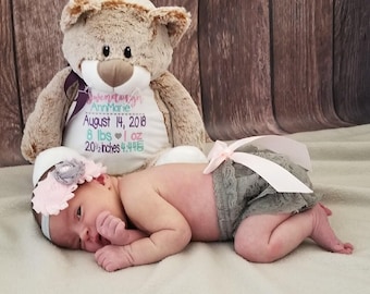 Personalized Stuffed Animal - Perfect Gift for Baby Showers Baptisms Adoptions Birthdays - Unique and One-of-a-kind Keepsake