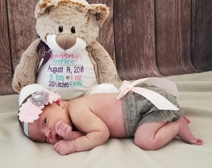Personalized Stuffed Animal - Perfect Gift for Baby Showers Baptisms Adoptions Birthdays - Unique and One-of-a-kind Keepsake