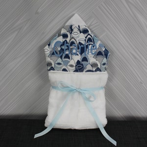 Monogrammed Hooded Baby or Kids Towel. Custom made to order for boy or girl. Perfect baby shower or birthday gift.